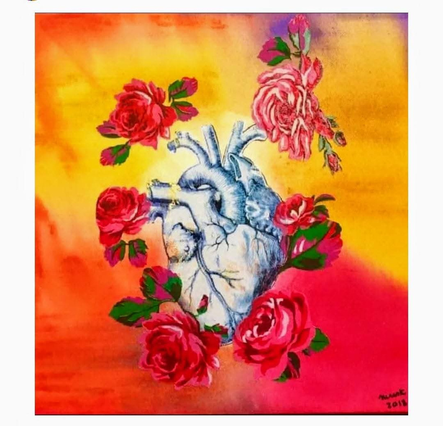 Pintura acrílica com técnica mista